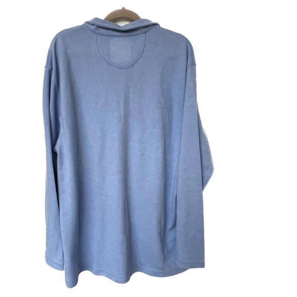 IZOD Saltwater Shirt Top Size XL Long Sleeve 1/4 Zip Pullover Pale Blue New NWT - Picture 4 of 9